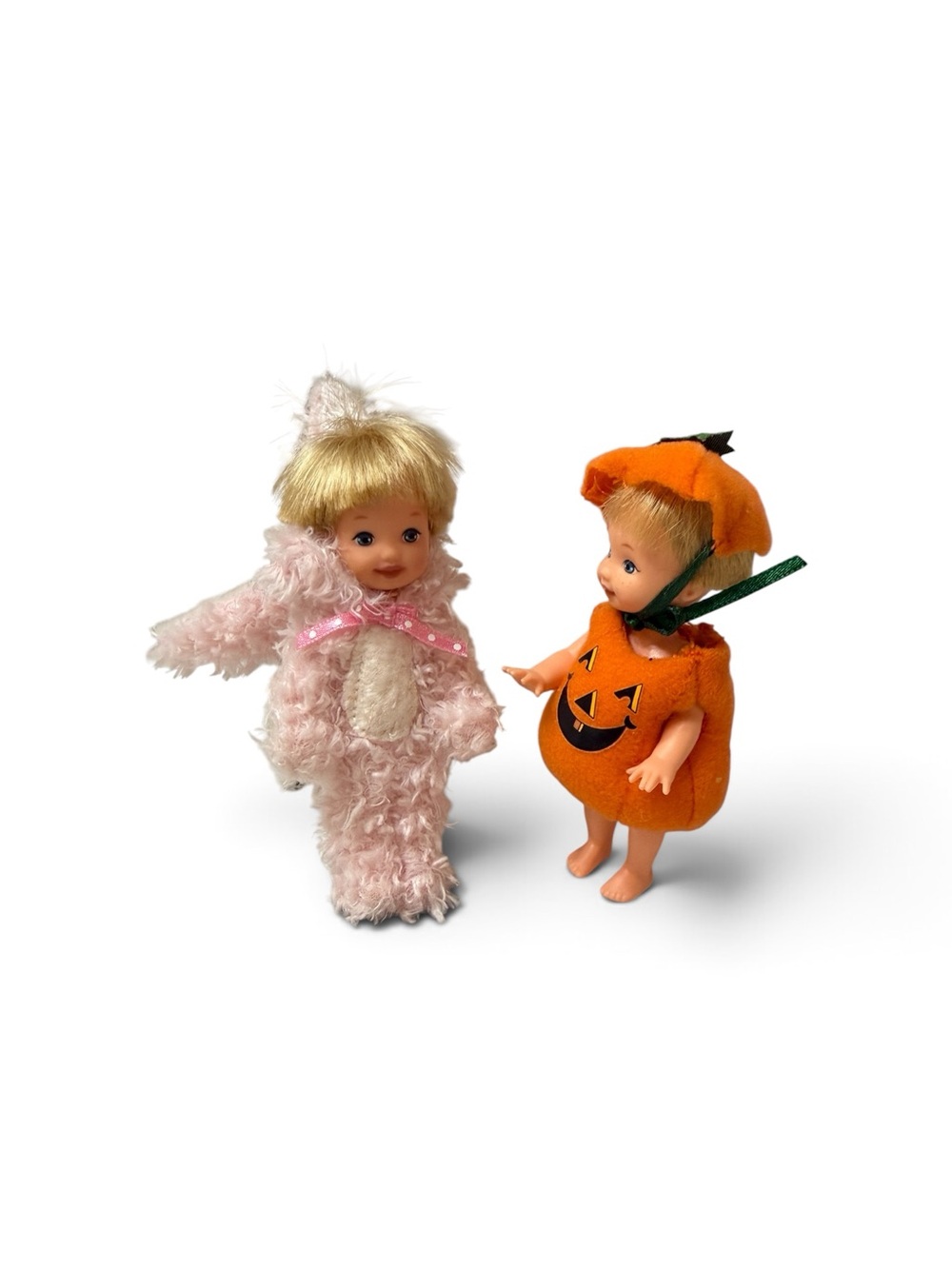 1994 Mattel Kelly Club Dolls – Pink Bunny & Pumpkin Costumes – 4.5” - Picture 4 of 17